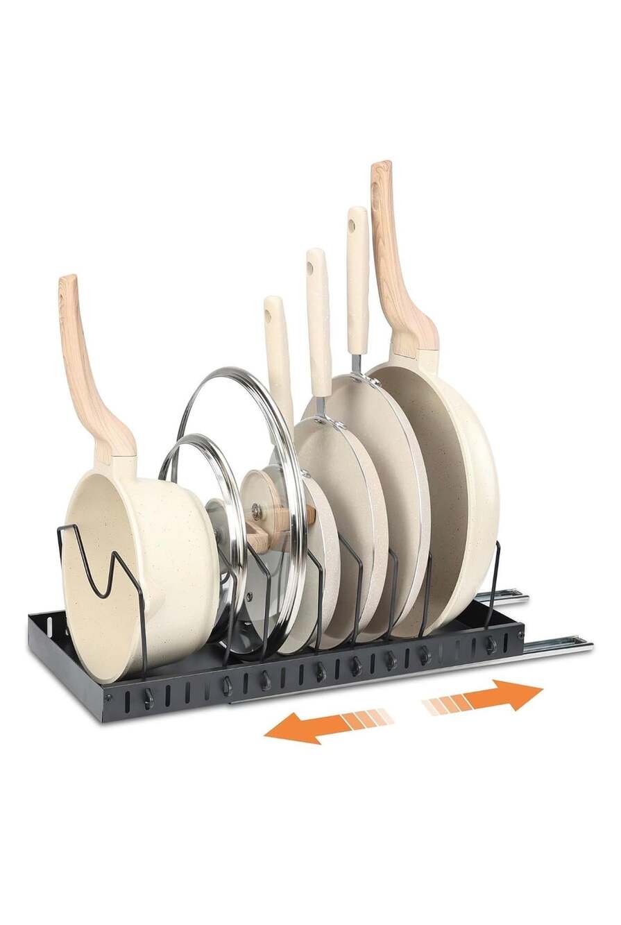 Pull-Out Pot And Pan Organizer Rack For Cabinet